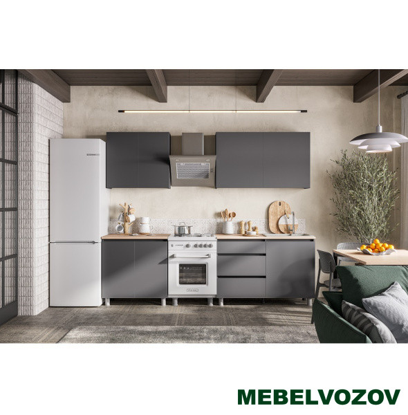 Кухонный гарнитур Денвер 2 м (графит серый/сонома) от магазина Мебельвозов в Нижнем Новгороде