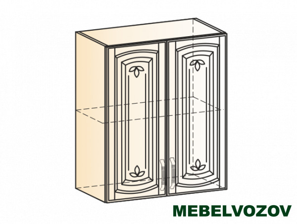Фото шкаф навесной l600 h720 (2 дв. гл.) (эмаль) бергамо элемента от сайта Мебельвозов в Нижнем Новгороде