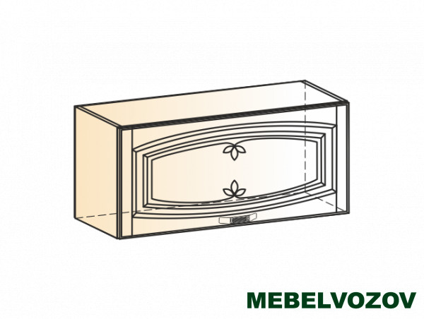 Фото шкаф навесной l800 h360 (1 дв. гл.) (эмаль) бергамо элемента от сайта Мебельвозов в Нижнем Новгороде