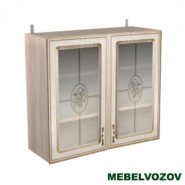 Шкаф-витрина навесной 800 Анжелика (высота 720) фото от Мебельвозов в Нижнем Новгороде