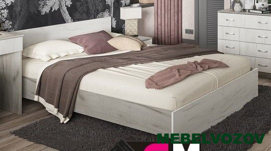 БАССА КР 558 кровать 1600 (ДУБ КРАФТ БЕЛЫЙ/ДУБ КРАФТ СЕРЫЙ) от магазина Мебельвозов в Нижнем Новгороде