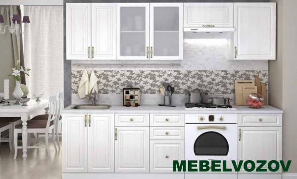 Кухонный гарнитур Юлия 2500 (сандал белый) H=720 от магазина Мебельвозов в Нижнем Новгороде