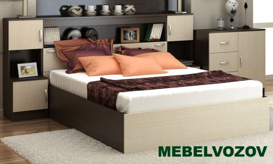 БАССА КР 552 кровать с прикроватным блоком от магазина Мебельвозов в Нижнем Новгороде