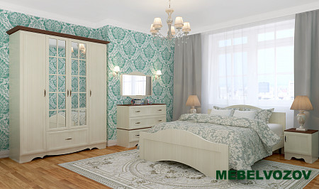 Шкаф четырехдверный в спальню Латте 4 от компании Мебельвозов в Нижнем Новгороде