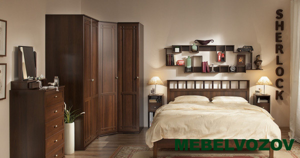 Шкаф распашной Sherlock12 для одежды (Орех Шоколадный) от компании Мебельвозов в Нижнем Новгороде