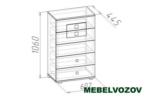  Комод АМЕЛИ 9 (Венге) от магазина Мебельвозов в Нижнем Новгороде