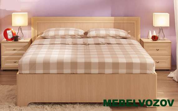 Кровать двуспальная 1600 Анкона 2. без основания, без матраса (Дуб Отбеленный) от магазина Мебельвозов в Нижнем Новгороде