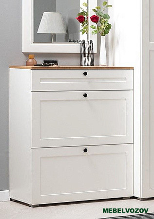 Остин Тумба для обуви 16.121 (белый/дуб вотан) от магазина Мебельвозов в Нижнем Новгороде