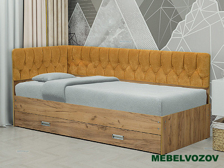 Кровать с продольной мягкой спинкой "Софа №16" (900) от магазина Мебельвозов в Нижнем Новгороде