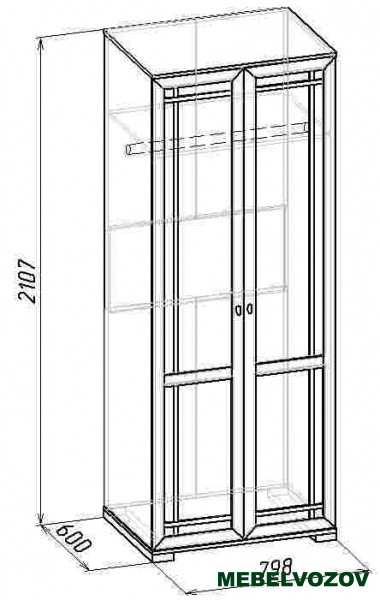 Шкаф распашной Sherlock12 для одежды (Орех Шоколадный) от компании Мебельвозов в Нижнем Новгороде