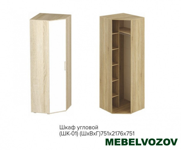 Шкаф угловой ШК-01 Сенди (STREET GIRL) от компании Мебельвозов в Нижнем Новгороде