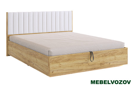 Адам Кровать с подъемным механизмом 1600 (дуб крафт золотой/белоснежный (экокожа) от магазина Мебельвозов в Нижнем Новгороде