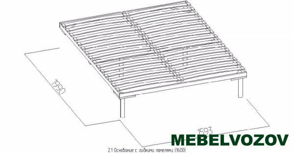 Кровать двуспальная 1600 Анкона 2 без основания, без матраса (Венге) от магазина Мебельвозов в Нижнем Новгороде