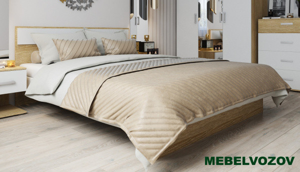 фото Кровать двуспальная Next 73 без ящика с ортопедическим основанием(Сонома/Белая Аляска) от магазина Мебельвозов в Нижнем Новгороде Кровать двуспальная Next 73 без ящика с ортопедическим основанием(Сонома/Белая Аляска) от магазина Мебельвозов в Нижнем Новгороде