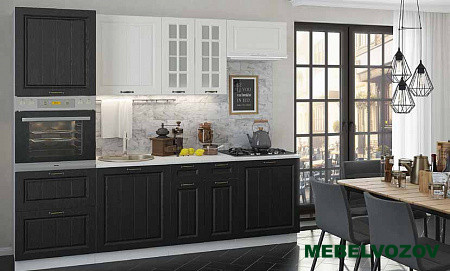 Кухонный гарнитур Мария 2200 (белый/черный) H=720 от магазина Мебельвозов в Нижнем Новгороде