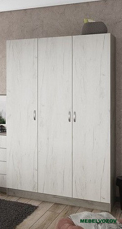БАССА ШК 557 шкаф 3-х створчатый (ДУБ КРАФТ БЕЛЫЙ/ДУБ КРАФТ СЕРЫЙ) от компании Мебельвозов в Нижнем Новгороде
