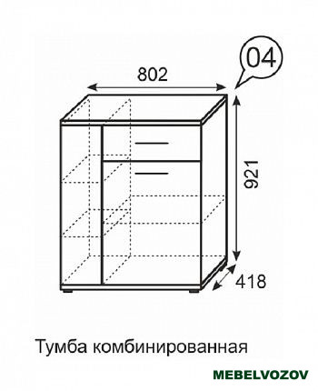 Noto 04 Тумба комбинированная от магазина Мебельвозов в Нижнем Новгороде