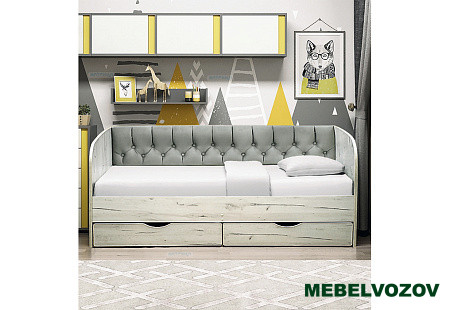 Кровать с продольной мягкой спинкой "Софа №13" от магазина Мебельвозов в Нижнем Новгороде