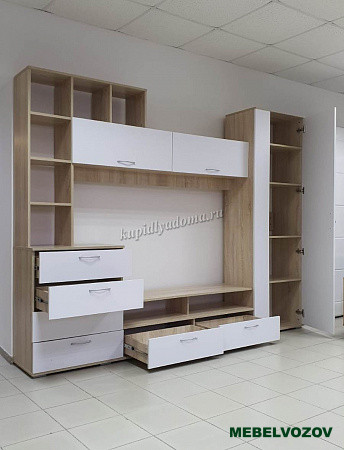 Мини-стенка в гостиную Грейс (Дуб Сонома /Белый) от интернет магазина Mebelvozov в Нижнем Новгороде