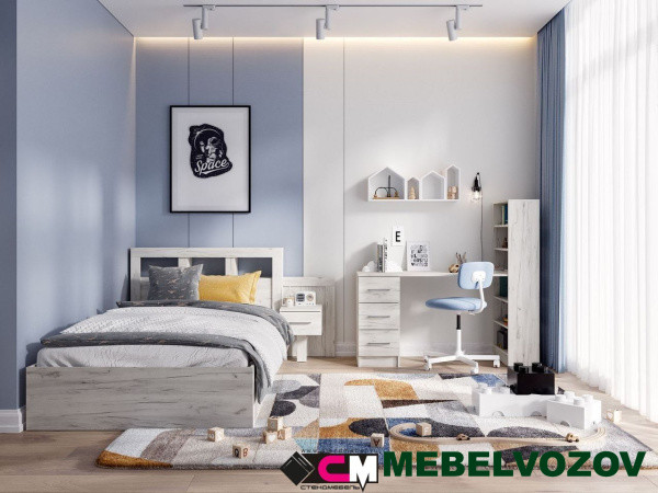 Подростковая мебель Гранд (ДУБ КРАФТ БЕЛЫЙ) Комплект 2 - фото, картинки на сайте mebelvozov.ru в Нижнем Новгороде Подростковая мебель Гранд (ДУБ КРАФТ БЕЛЫЙ) Комплект 2 детальное изображение от магазина mebelvozov.ru в Нижнем Новгороде