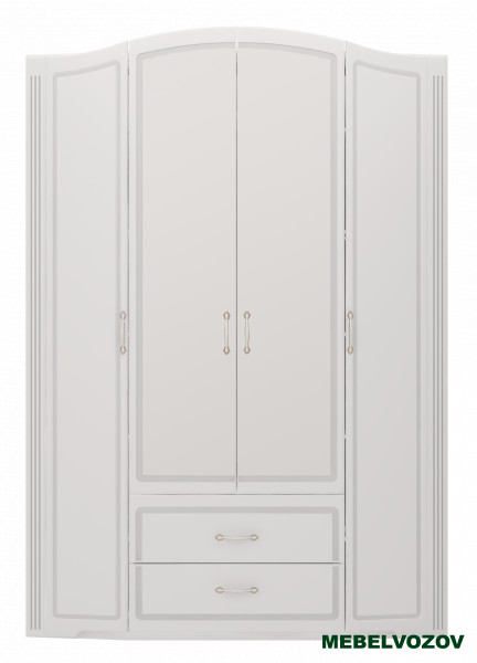 02 "Виктория" Шкаф для одежды 4-х дверный с ящиками (без зеркал) Детская комнат детальное изображение от магазина mebelvozov.ru в Нижнем Новгороде