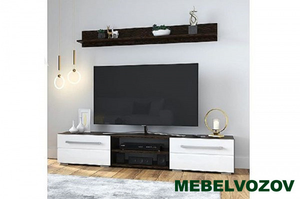 Полка с тумбой ТБ-11 Милан (Венге/Белый глянец) от интернет магазина Mebelvozov в Нижнем Новгороде