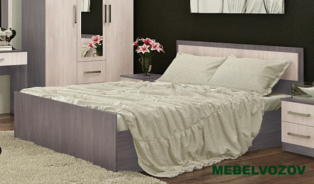 Кровать двуспальная  "Фиеста" 1600 мм (Ясень Шимо) от магазина Мебельвозов в Нижнем Новгороде