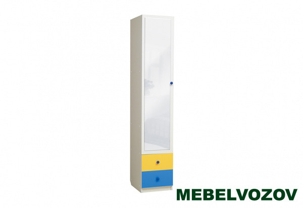 Шкаф 1-но дверный с ящиками и зеркалом "Радуга" детальное изображение от магазина mebelvozov.ru в Нижнем Новгороде