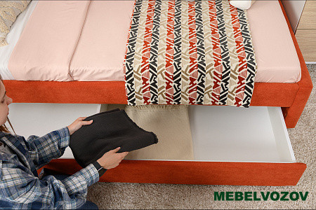 Марвэл 90 Кровать одинарная (EPIC 45 TERRA оранжевый) детальное изображение от магазина mebelvozov.ru в Нижнем Новгороде
