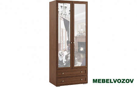 Шкаф двухстворчатый с зеркалом РШ-24 Ричард (орех донской) от компании Мебельвозов в Нижнем Новгороде