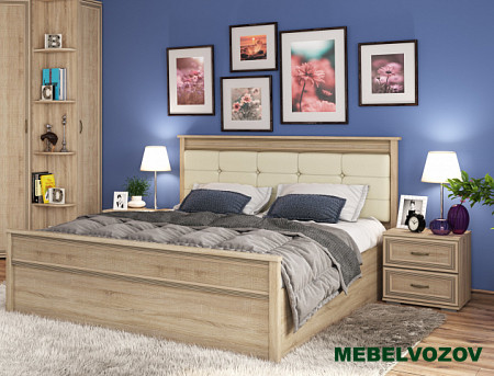 Кровать Ливорно 1,6 ЛКР-1 с подъёмным механизмом (дуб сонома) от магазина Мебельвозов в Нижнем Новгороде