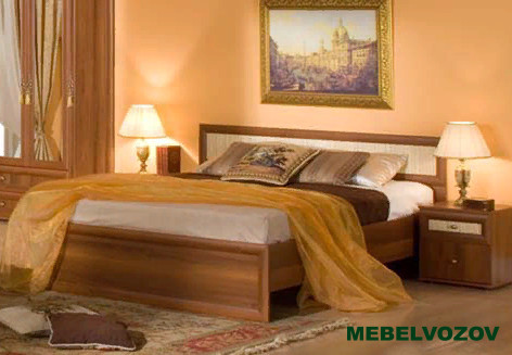 Кровать двуспальная 1 «Милана» 1600 см (Орех) от магазина Мебельвозов в Нижнем Новгороде