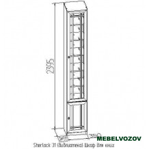 Шкаф для книг, Sherlock 311 ЛЕВЫЙ (дуб сонома) от компании Мебельвозов