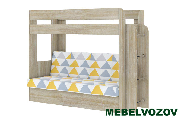 Кровать-Диван 2-х этажная Карамель 75 (дуб сонома светлый) детальное изображение от магазина mebelvozov.ru в Нижнем Новгороде
