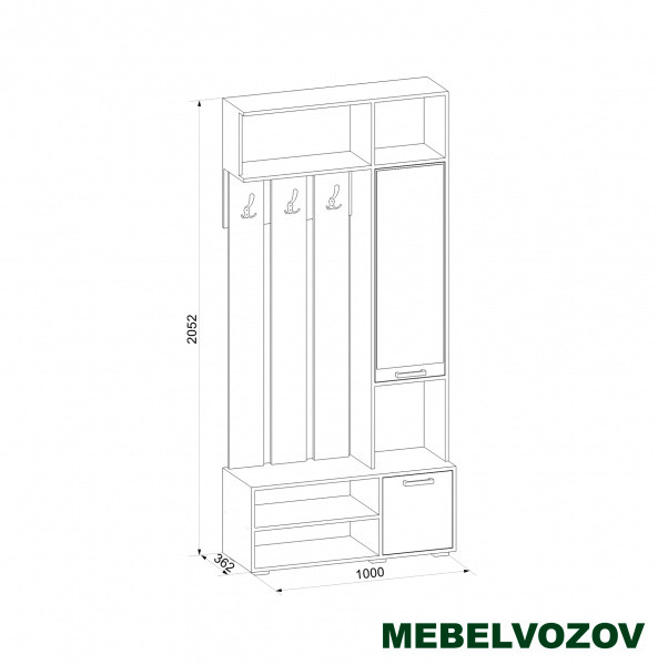 Прихожая Ивушка 23(Бодега темная/бодега светлая)- фото от магазина Мебельвозов в Нижнем Новгороде Прихожая Ивушка 23(Бодега темная/бодега светлая) от магазина Мебельвозов в Нижнем Новгороде