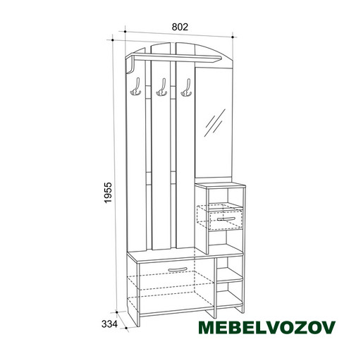 Прихожая Мила (Дуб Сонома)- фото от магазина Мебельвозов в Нижнем Новгороде Прихожая Мила (Дуб Сонома) от магазина Мебельвозов в Нижнем Новгороде