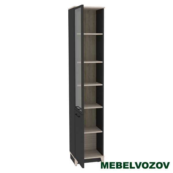 Aurelio 10 (гостиная) Шкаф для книг (модуль 152), Антрацит-Блеквуд Сатиновый - фото от компании Мебельвозов Aurelio 10 (гостиная) Шкаф для книг (модуль 152), Антрацит-Блеквуд Сатиновый от компании Мебельвозов