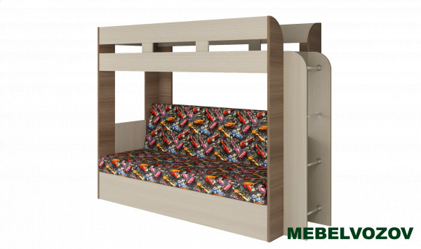 Кровать-Диван 2-х этажная Карамель 75(Ясень шимо темный/светлый) детальное изображение от магазина mebelvozov.ru в Нижнем Новгороде