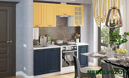 Кухонный гарнитур Мария 1800 (желтый/синий) H=720 от магазина Мебельвозов в Нижнем Новгороде