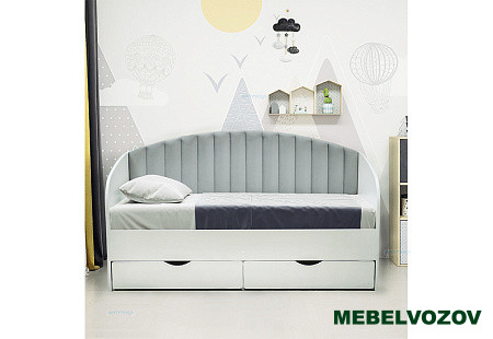 Кровать с продольной мягкой спинкой "Софа №12" от магазина Мебельвозов в Нижнем Новгороде