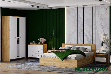 Спальный гарнитур Дольче (Дуб Золотой/Белый) от магазина Мебельвозов в Нижнем Новгороде