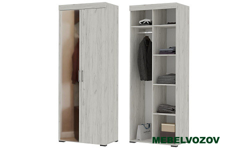 ГРАНД Шкаф двухстворчатый комбинированный (ДУБ КРАФТ БЕЛЫЙ) от компании Мебельвозов в Нижнем Новгороде