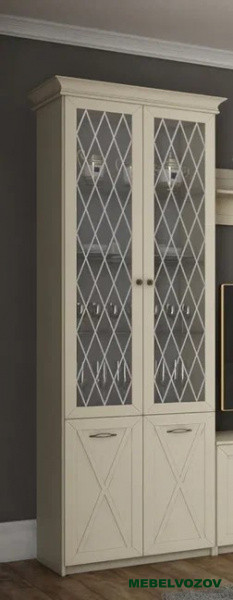 Шкаф двухдверный со стеклом Бэль (задняя стенка зеркало) от Mebelvozov в Нижнем Новгороде