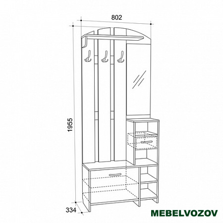 Прихожая Мила (Дуб Сонома) от магазина Мебельвозов в Нижнем Новгороде