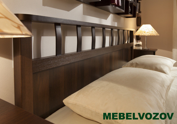 Кровать-Люкс двуспальная 1800 Sherlock 46 без основания, без матраса (Орех Шоколадный) от магазина Мебельвозов в Нижнем Новгороде