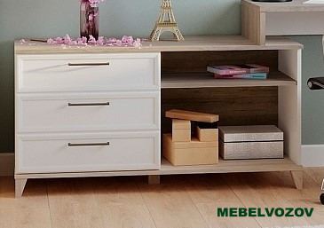 Aurelio 5 (гостиная) Тумба МЦН (модуль 172), Белый-Блеквуд Сатиновый от магазина Мебельвозов в Нижнем Новгороде