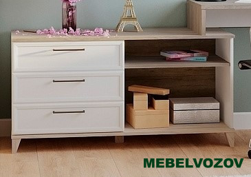 Aurelio 5 (гостиная) Тумба МЦН (модуль 172), Белый-Блеквуд Сатиновый от магазина Мебельвозов в Нижнем Новгороде