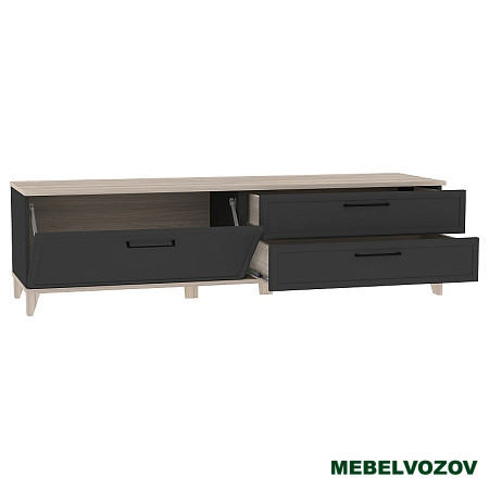Aurelio 3 (гостиная) Тумба ТВ (модуль 169), Антрацит-Блеквуд Сатиновый от интернет магазина Mebelvozov в Нижнем Новгороде