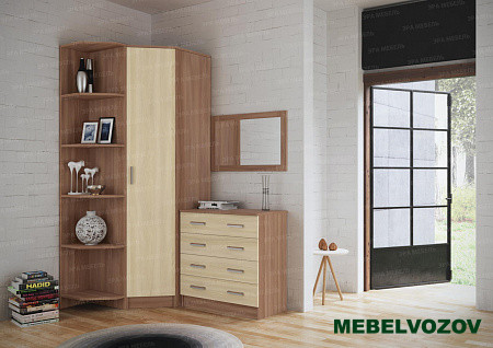 Шкаф угловой с торцевым элементом ясень шимо от компании Мебельвозов в Нижнем Новгороде