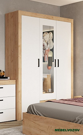 Шкаф для одежды Адель (белый/дуб крафт) от компании Мебельвозов в Нижнем Новгороде
